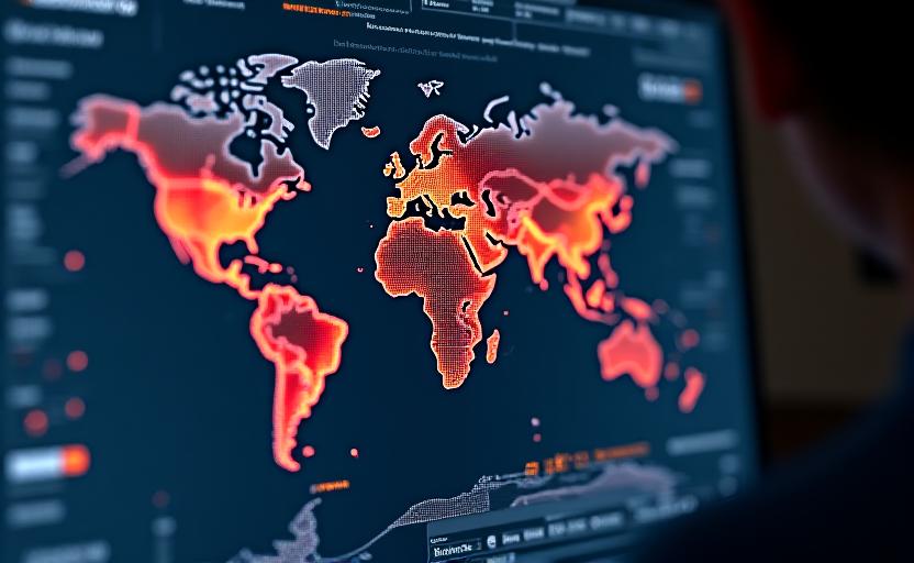 A detailed professional map graphic showing risk heat zones for global infrastructure